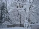 The 6 meter bean belonging to Dick Grotefend, W3ABW, of Long Valley, New Jersey, is covered in snow, thanks to a rare October snowstorm. [Dick Grotefend, W3ABW]