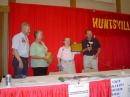 Alabama Outstanding Young Ham Award: (left to right)  ARRL Southeastern Division Director Greg Sarratt, W4OZK; ICOM Radio's Pat Marcy, W7PZ; Alabama Outstanding Young Ham Award winner Kaitlyn S. Cole, KS3P, and Tom Duncan, KC4GUY, of the North Alabama DX Club [Photo courtesy of Greg Sarratt, W4OZK]