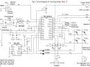 Figure 3. Circuit diagram and keyer parts list:
 B1, B2  AA size batteries in series connected holder.
  C1, C2  0.1 F,  25 V ceramic capacitor.
  C3-C6  0.01 F,  25 V ceramic capacitor.
  C7  0.001 F,  25 V ceramic capacitor.
  C8  100 pF, 25 V ceramic capacitor.
  D1, D2  1S1588 diodes.
  FB1-3  FB-101 ferrite bead.
  Tr1  2N7000 field effect transistor.
  R1  100 ohm 1/4 W carbon or composition resistor.
  R2, R5  4700 ohm 1/4 W carbon or composition resistor.
  R3  100,000 ohm 1/4 W carbon or composition resistor.
  R4, R6, R7  10,000 ohm 1/4 W carbon or composition  resistor.
  R8/VR2  1000 ohm 1/4 W carbon or composition audio taper  potentiometer.
  R9/VR1  50,000 ohm 1/4 W carbon or composition linear  taper potentiometer.
  U1  16F819 PIC processor with authors firmware.
  U2  24LC64 EEPROM (switch matrix IC).
