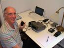 Dave Berkley, K2MUN, in his shack with his homebuilt Elecraft K2.